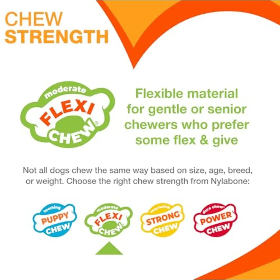 Textured Dental Bone Flexi Chew Toy For Dogs Chicken Flavor