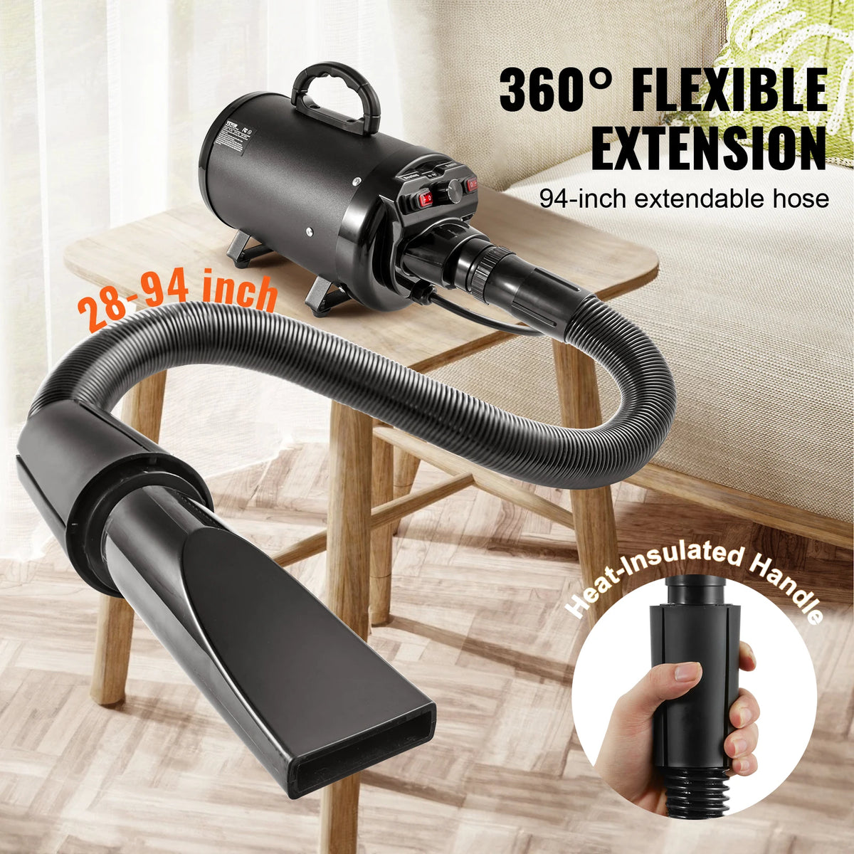 SucceBuy Adjustable Pet Dryer With Four Nozzles For Professional Grooming