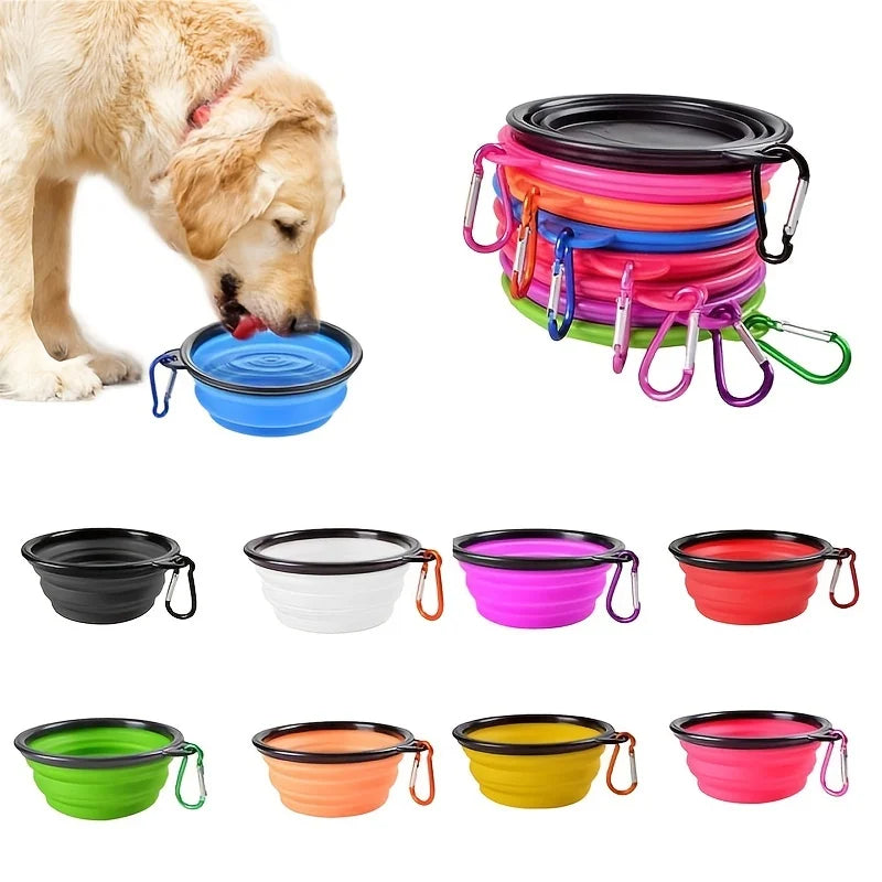 Durable Silicone Collapsible Travel Pet Food Bowl