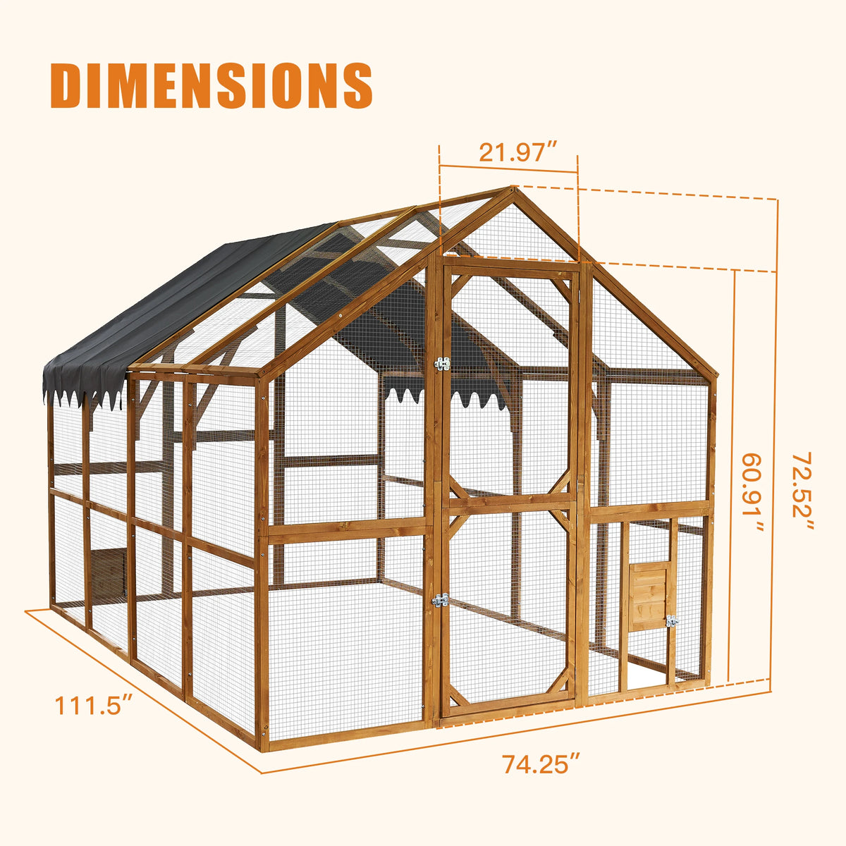 Outdoor Iron Chicken Coop And Pet Playpen With Waterproof Cover