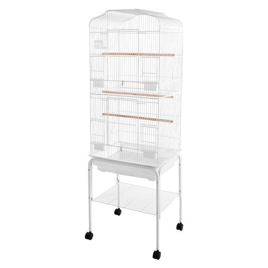 Large White Black Flight Bird Cage Stand For Cockatiel Parrot Finches