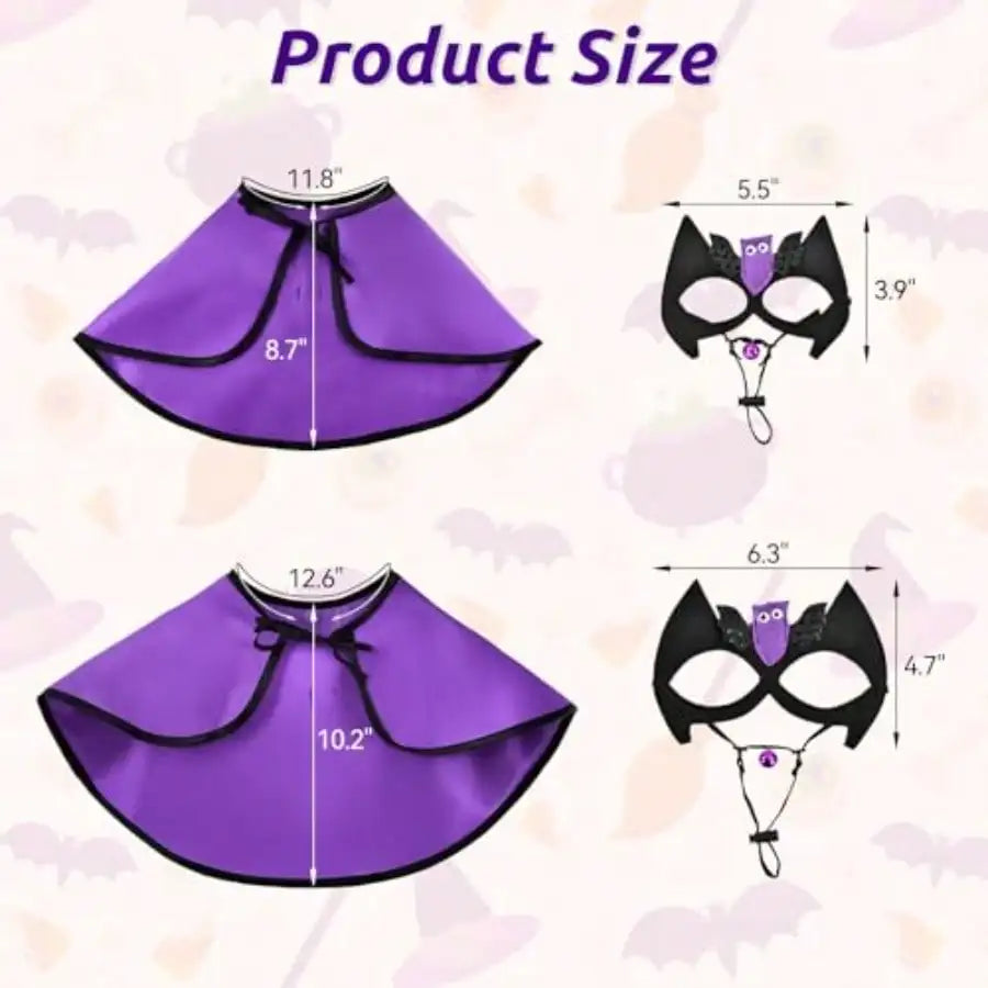 Dog And Cat Vampire Halloween Cape Costume With Bat Mask