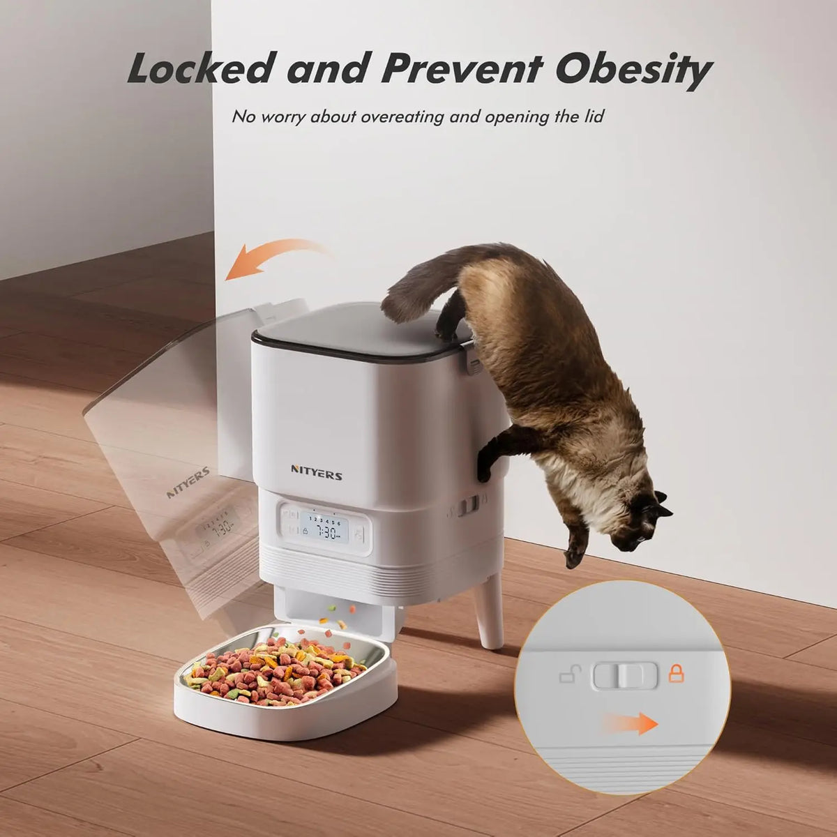 Nityers Smart Automatic Cat Feeder With Voice Recorder And App