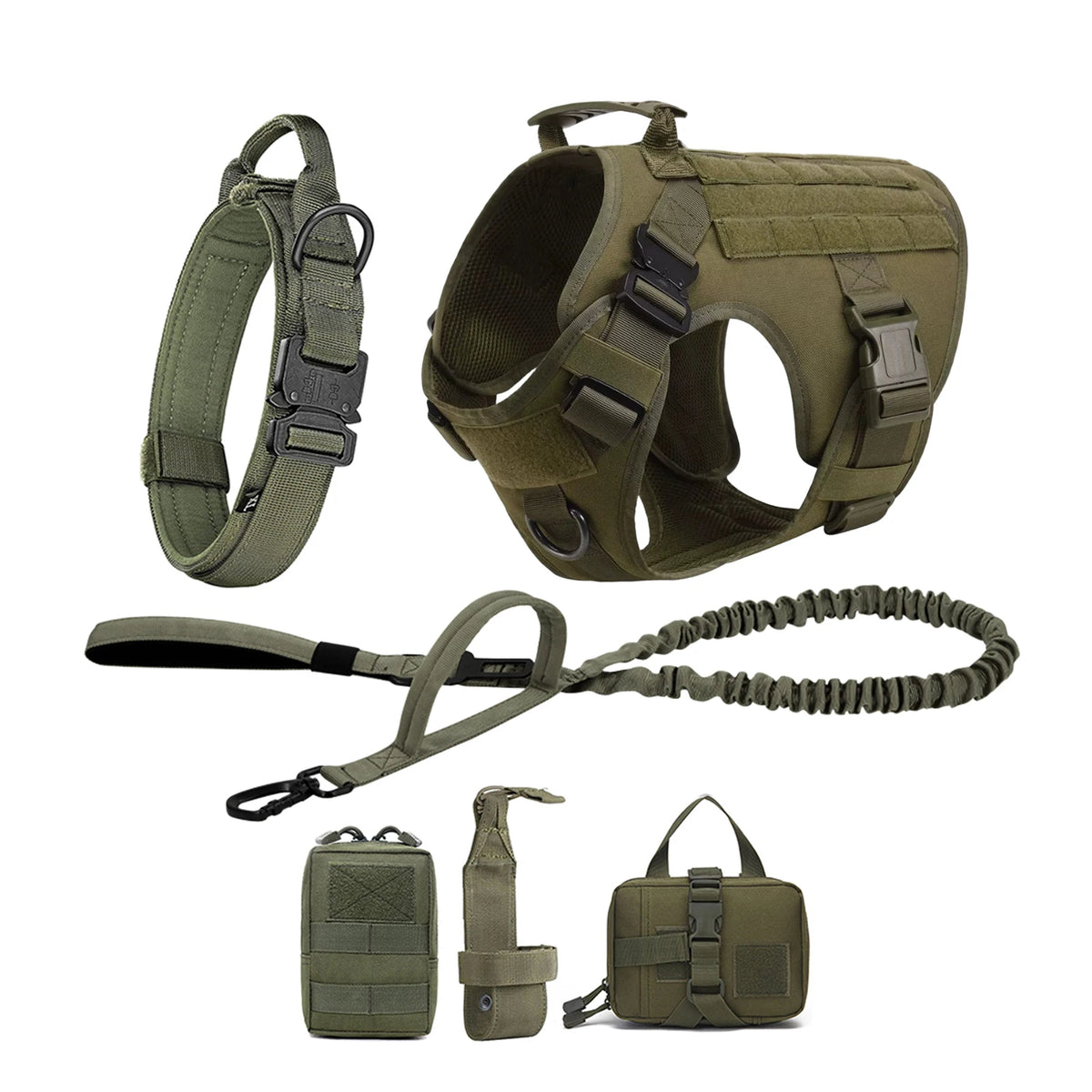 Tactical Dog Harness With Molle Pouches For Training