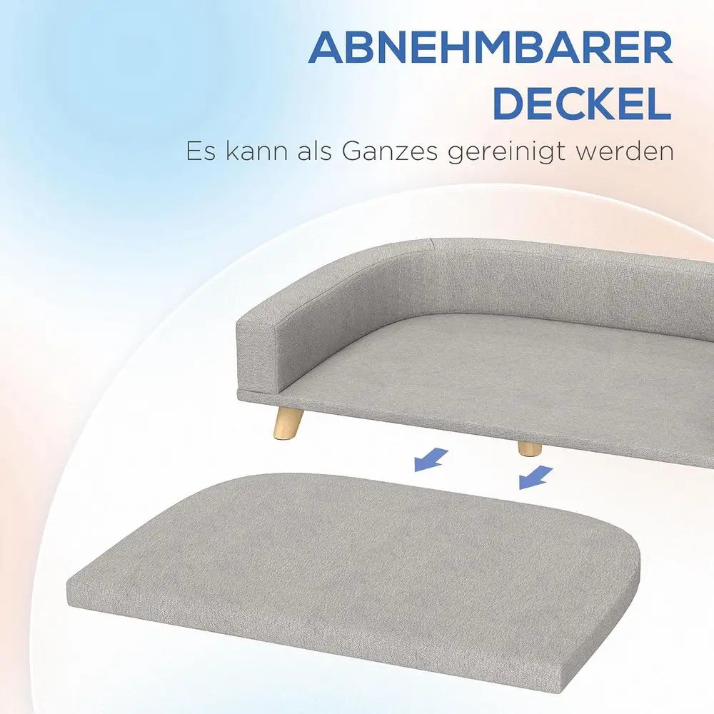 Luxury Wooden Pet Sofa Bed With Washable Cushion Cover
