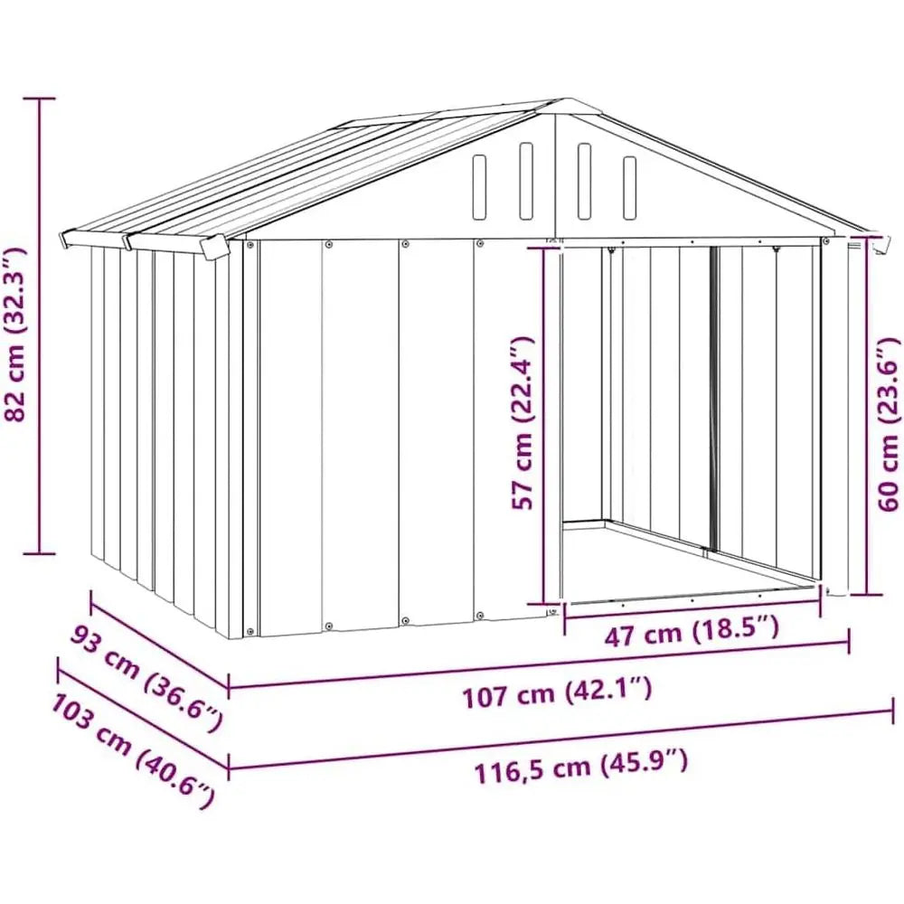 Durable Outdoor Metal Dog Kennel With Weatherproof Shelter