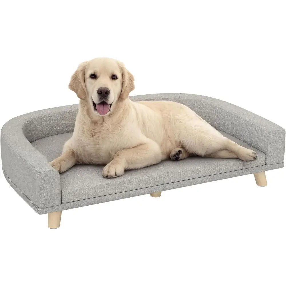 Luxury Wooden Pet Sofa Bed With Washable Cushion Cover