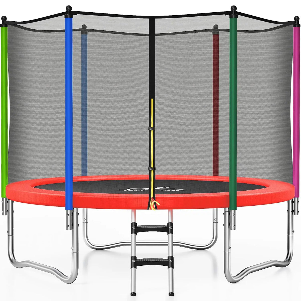 Outdoor Trampoline With Safety Enclosure Net And Rust Resistant Frame
