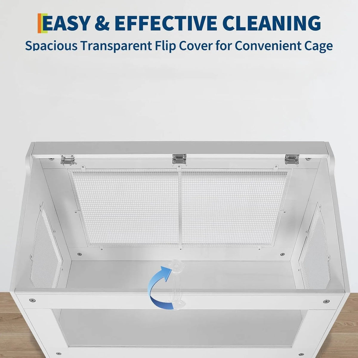 HiMISS Hamster Cage With Storage Cabinet And Easy View Panels