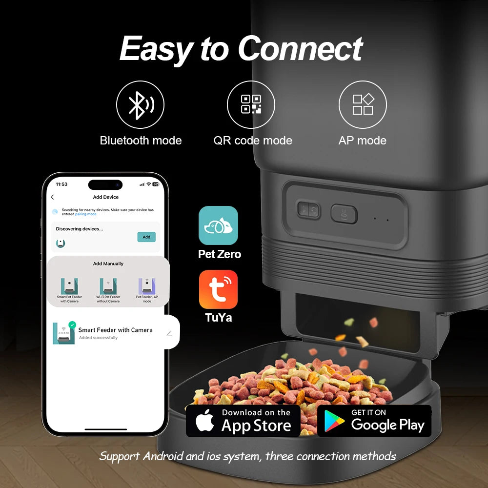 Nityers Smart Automatic Cat Feeder With Voice Recorder And App