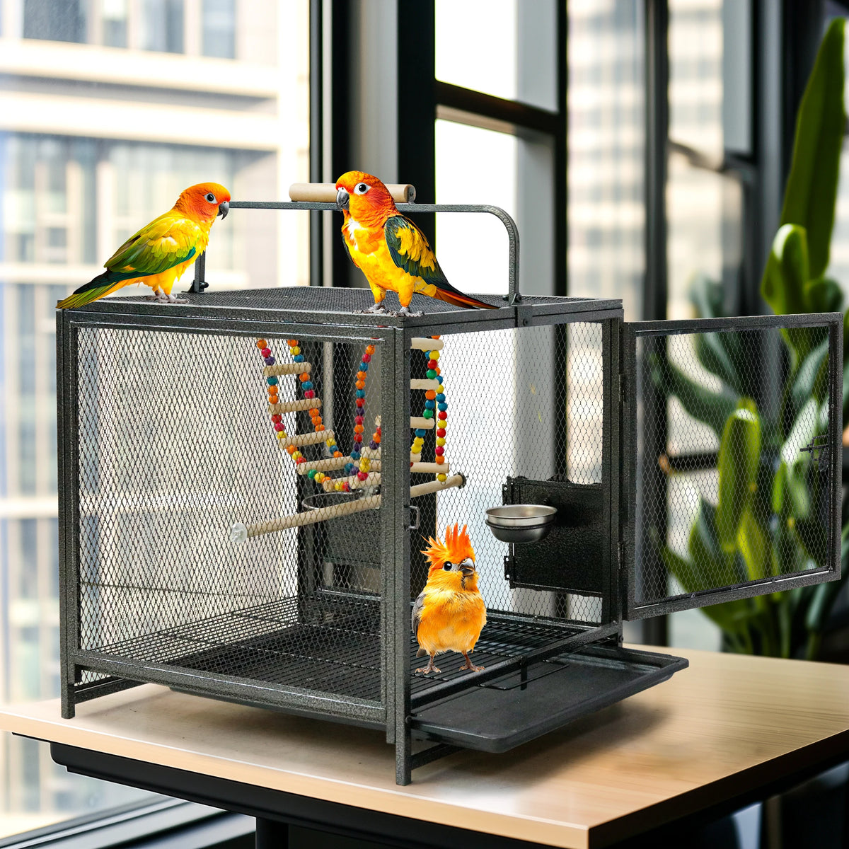 Durable Metal Bird Flight Cage With Swing And Perch Stand
