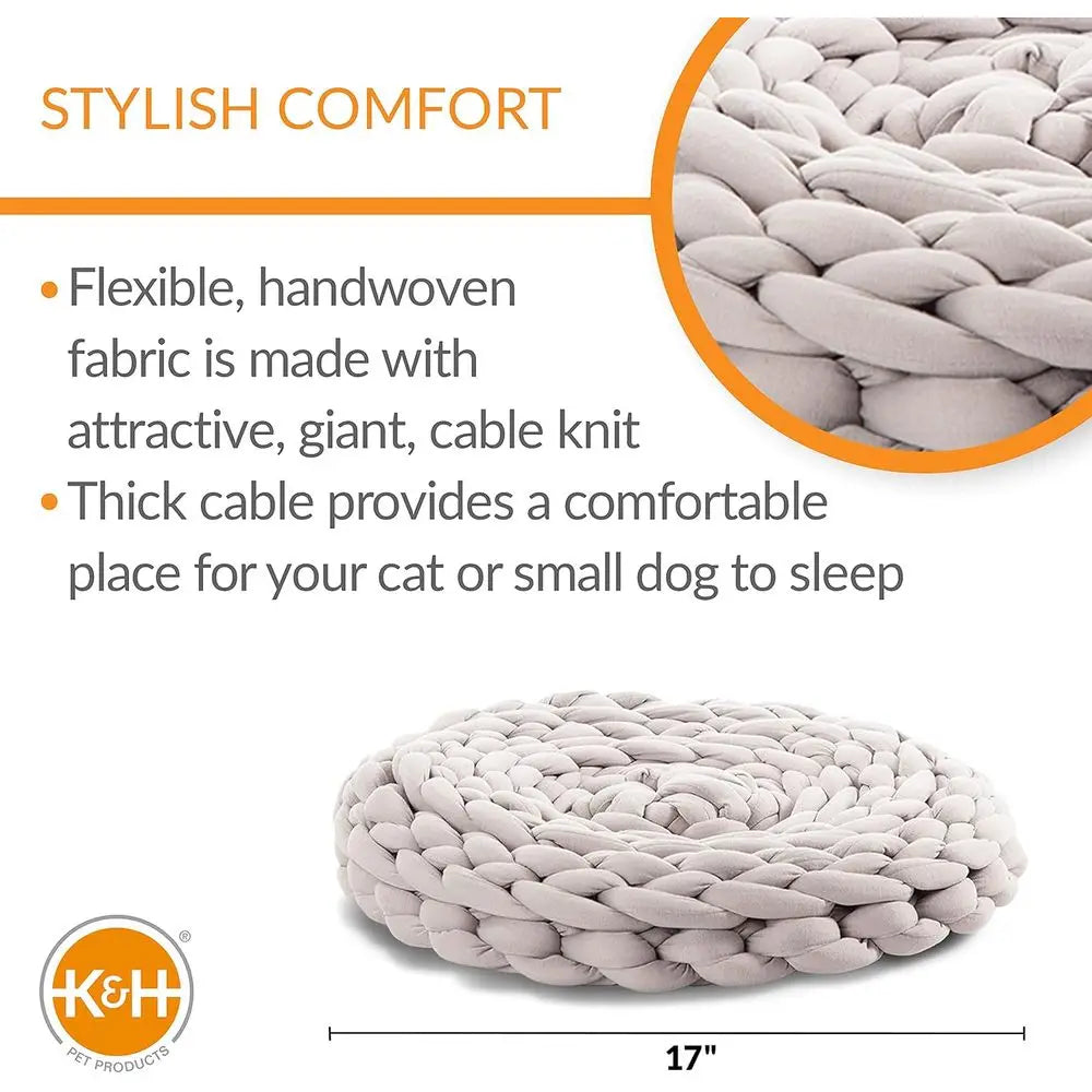 Handwoven Knitted Round Polyester Pet Bed For Cats