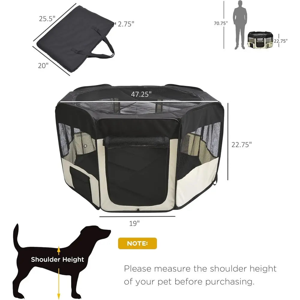 Portable Folding Pet Playpen With Carry Bag For Pets