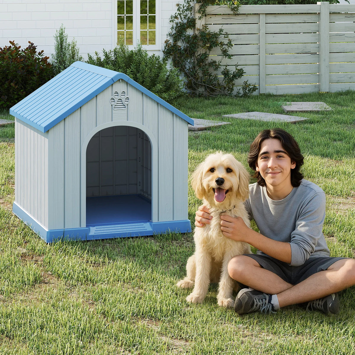 Weatherproof Plastic Dog House For Indoor And Outdoor Pet Shelter
