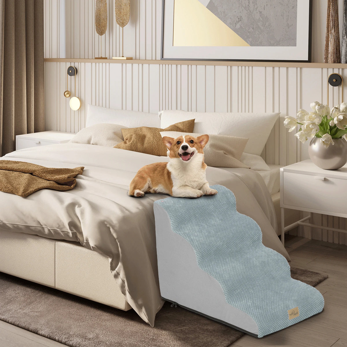 Pet Training Stairs With Removable Cover For Dogs And Cats