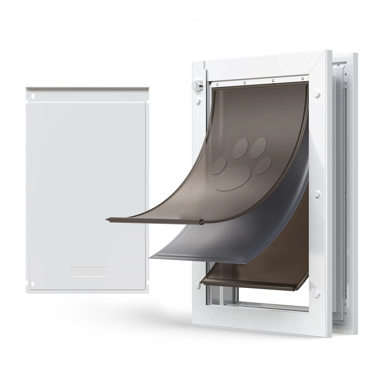 SucceBuy Magnetic Flap Pet Door With Durable Weatherproof Metal Frame