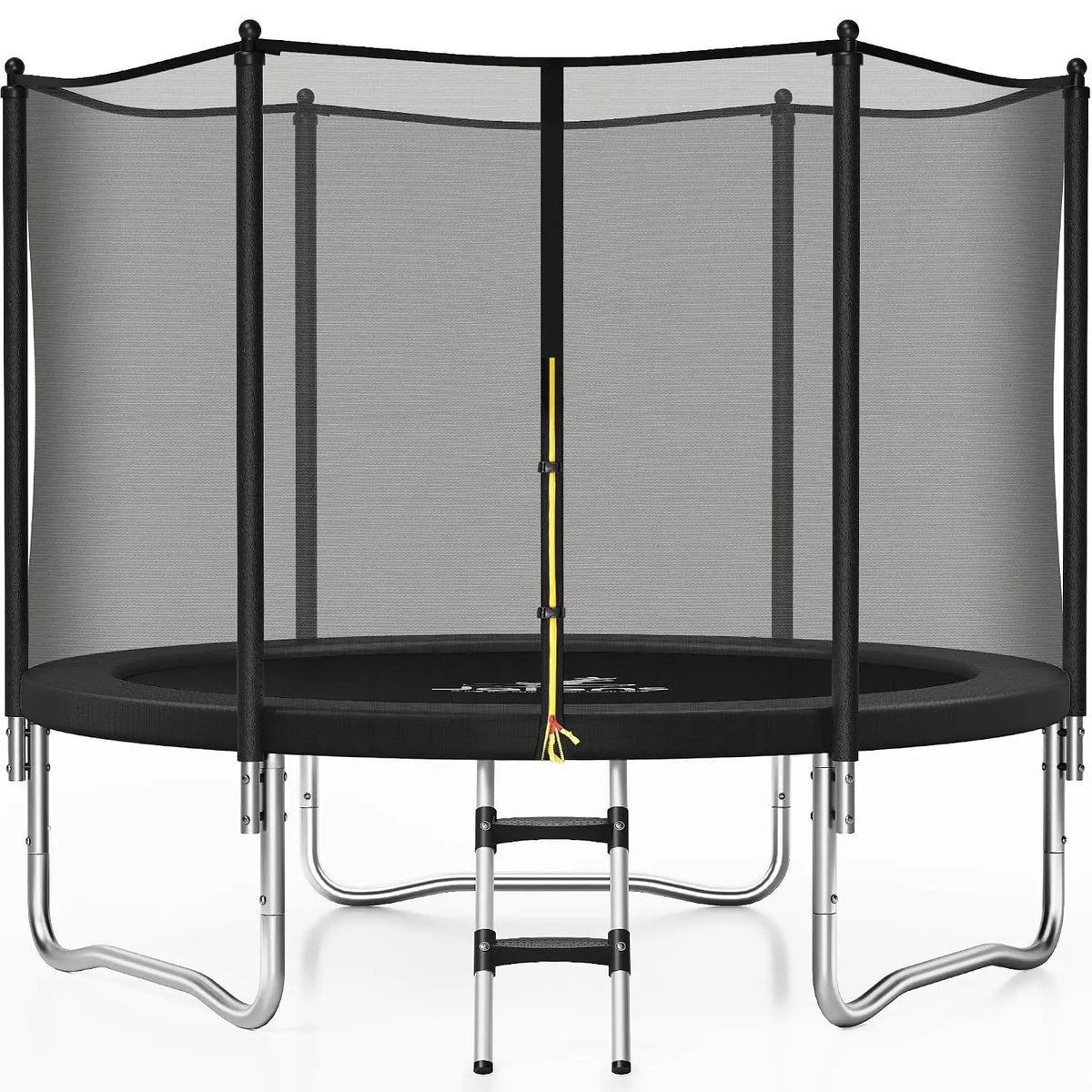 Outdoor Trampoline With Safety Enclosure Net And Rust Resistant Frame