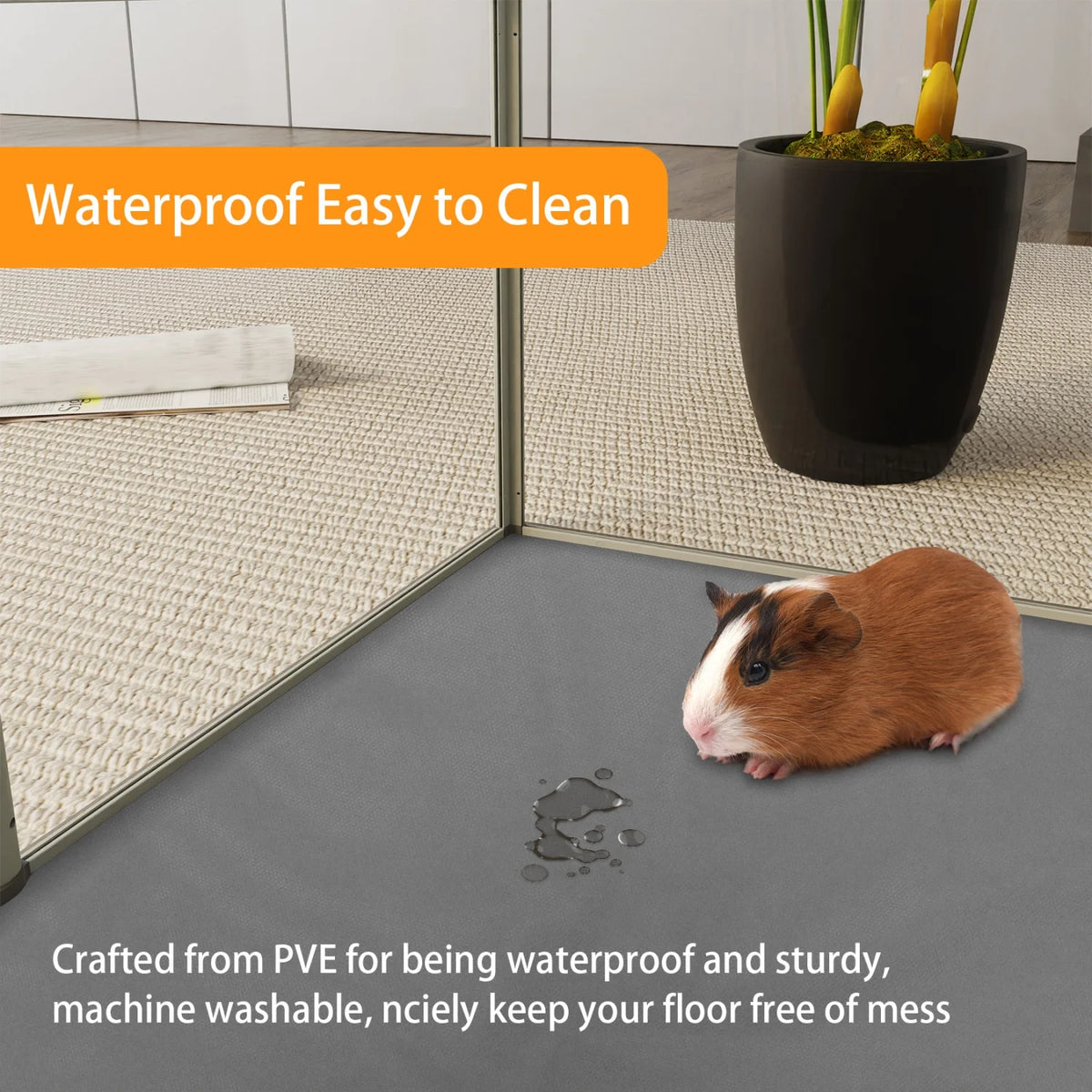 Premium Acrylic Six Panel Hamster Play Pen With Waterproof Pad