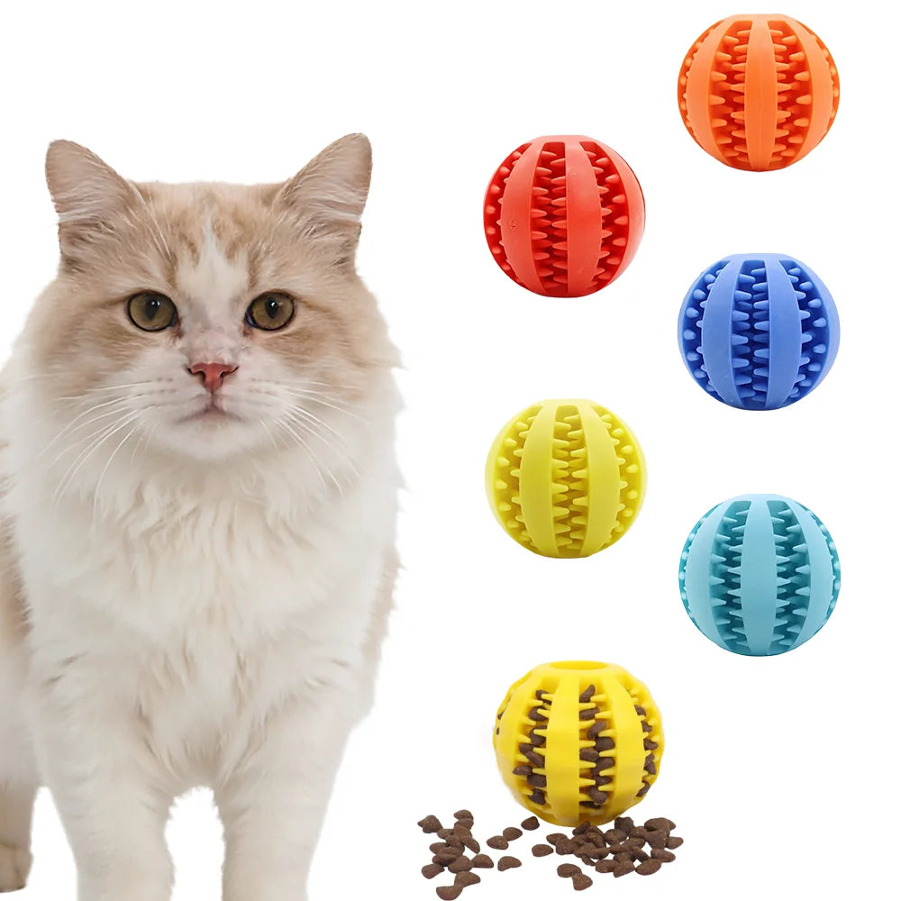Rubber Dog Chew Ball Puzzle Toy for Teething and Training
