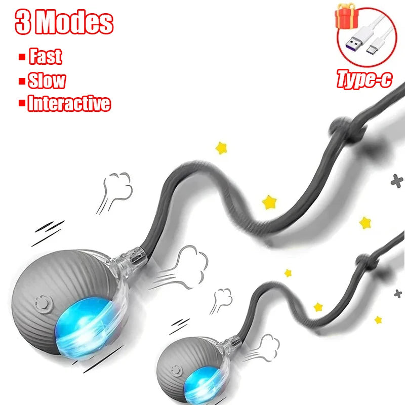 Automatic Interactive Rolling Ball Toy For Cats With Rechargeable Battery