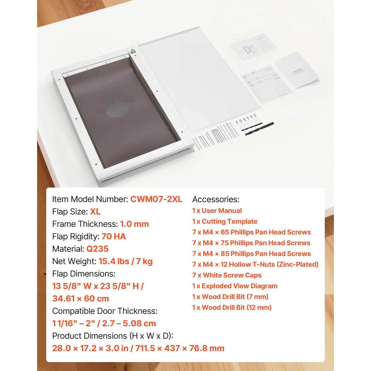 SucceBuy Magnetic Flap Pet Door With Durable Weatherproof Metal Frame