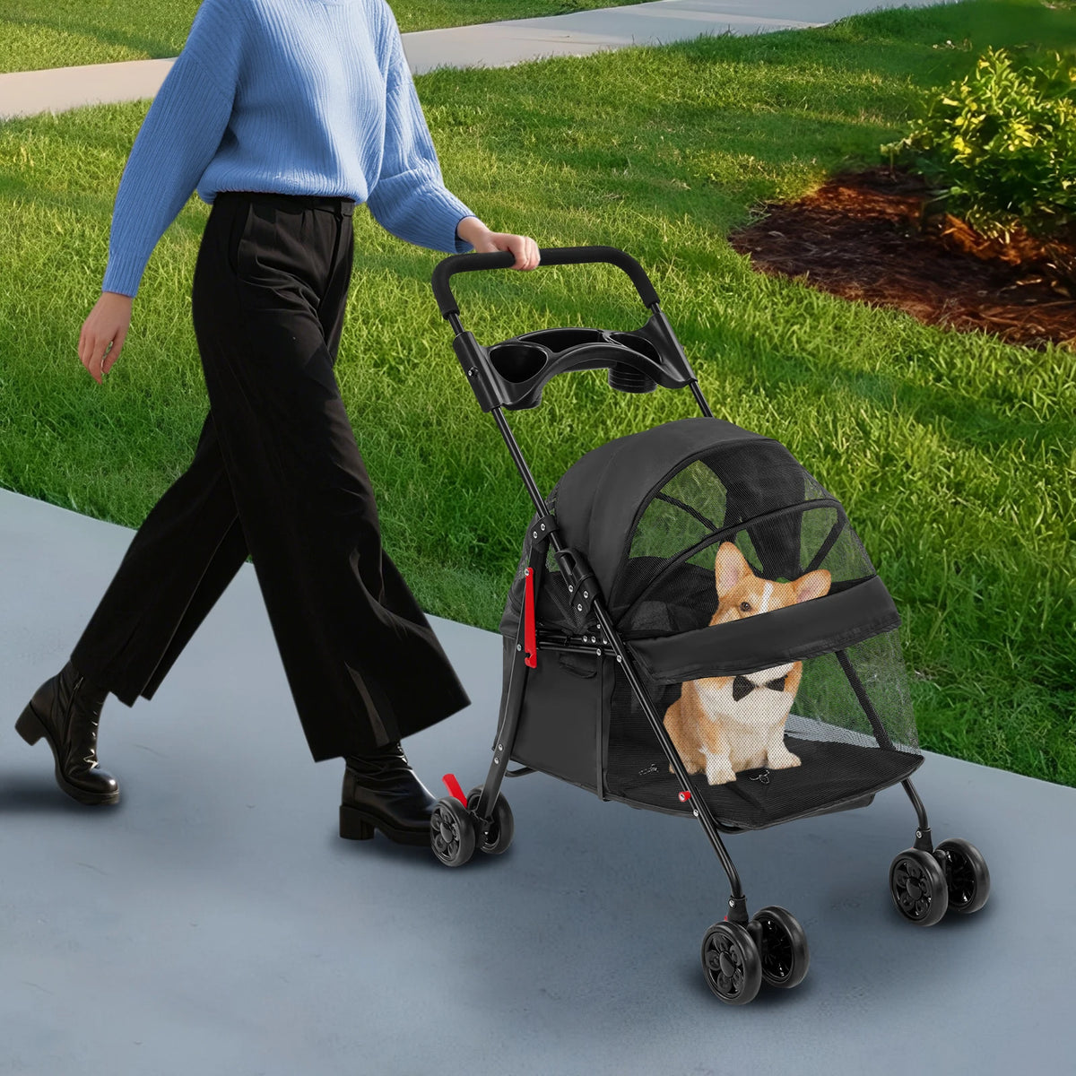 Bymaocar Foldable Travel Stroller For Dogs And Cats