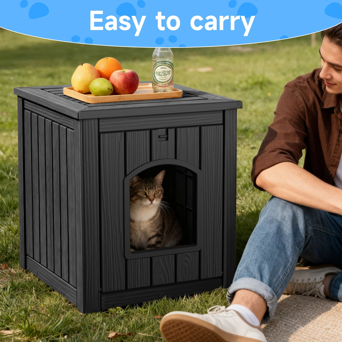 Resin 30 Gallon 2in1 Cat House End Table Waterproof Kennel
