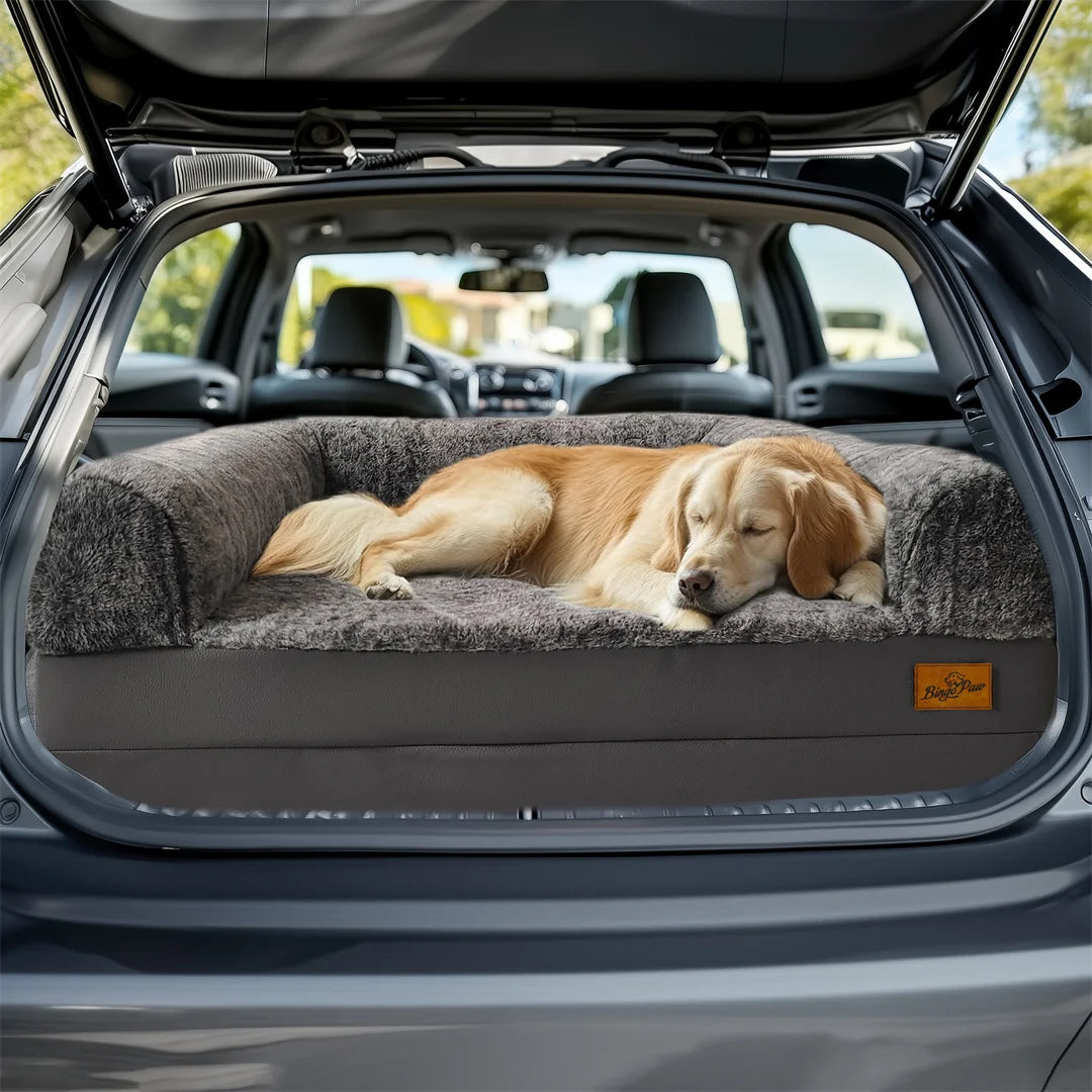 BINGOPAW Giant Foldable Orthopedic Dog Bed With Plush Removable Cover