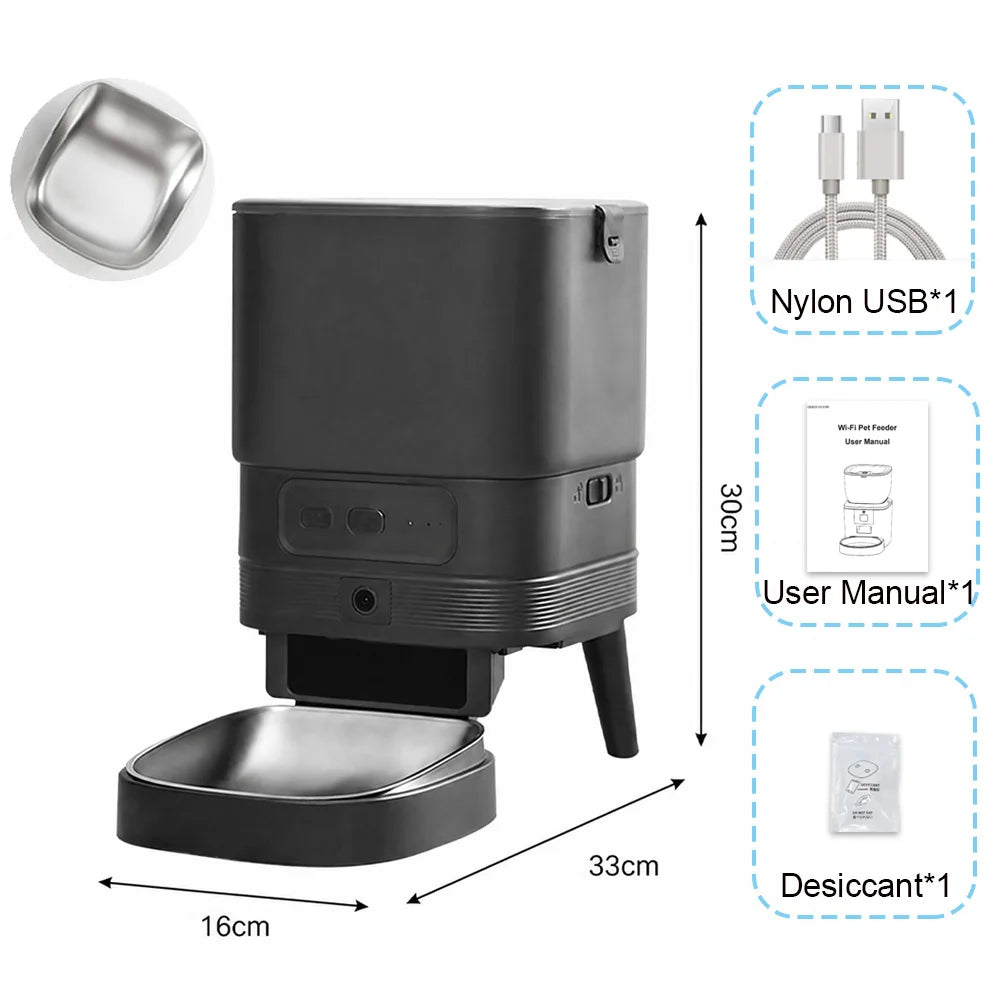 Furpipi Automatic Cat Feeder With HD Camera Smart Timed Dispenser