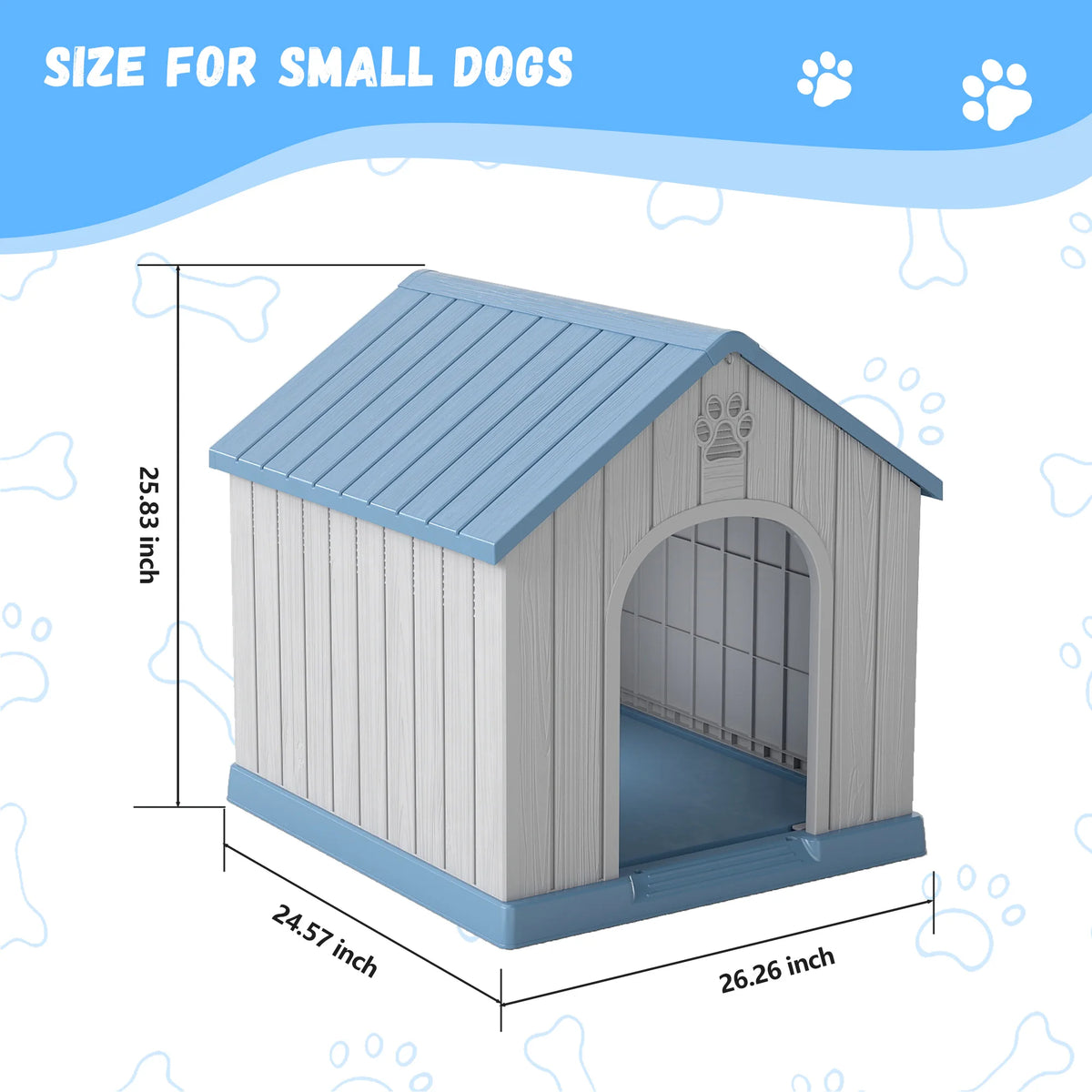 Weatherproof Plastic Dog House For Indoor And Outdoor Pet Shelter