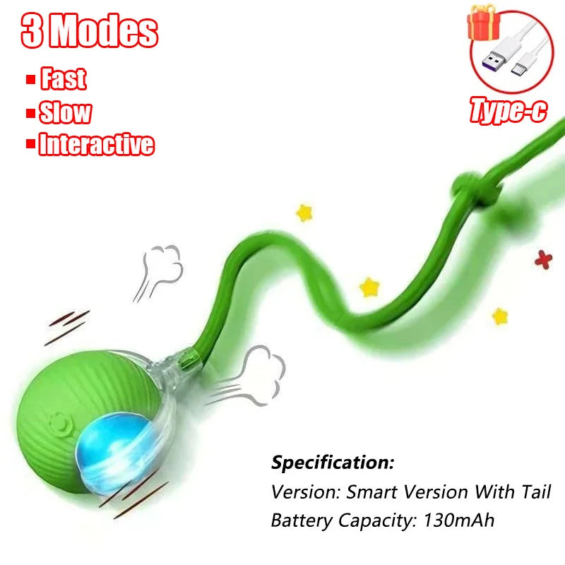 Automatic Interactive Rolling Ball Toy For Cats With Rechargeable Battery