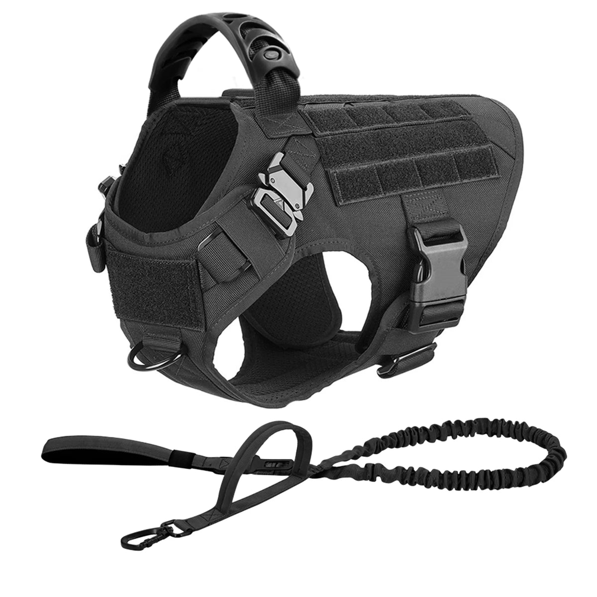 Tactical Dog Harness Leash No Pull Vest For Large Dogs