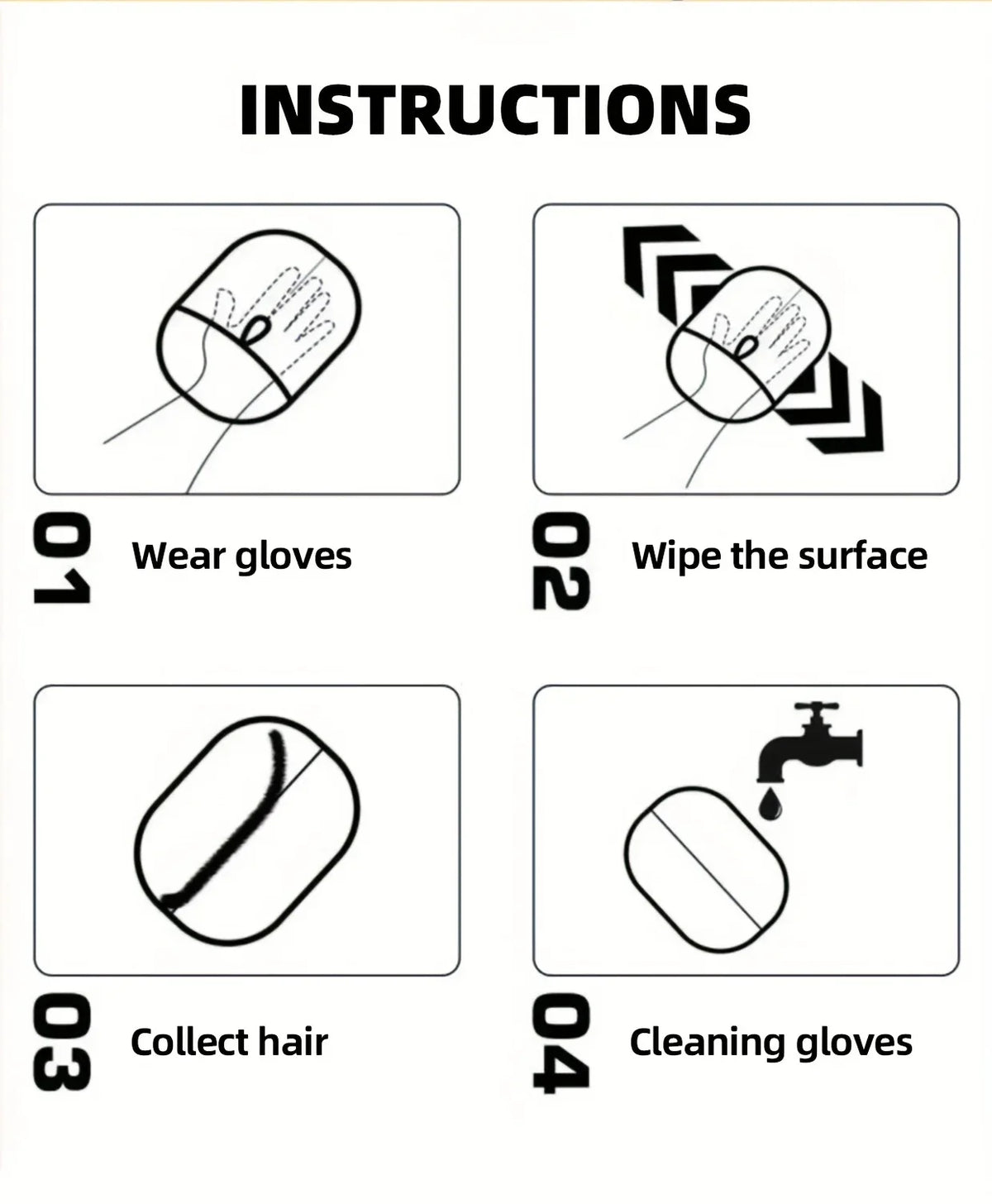Reusable Pet Grooming Gloves for Static Hair Removal and Shedding