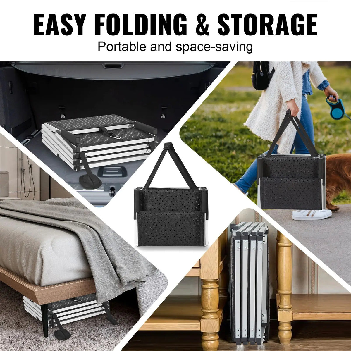 Folding Dog Car Stairs With Nonslip Surface For Easy Access