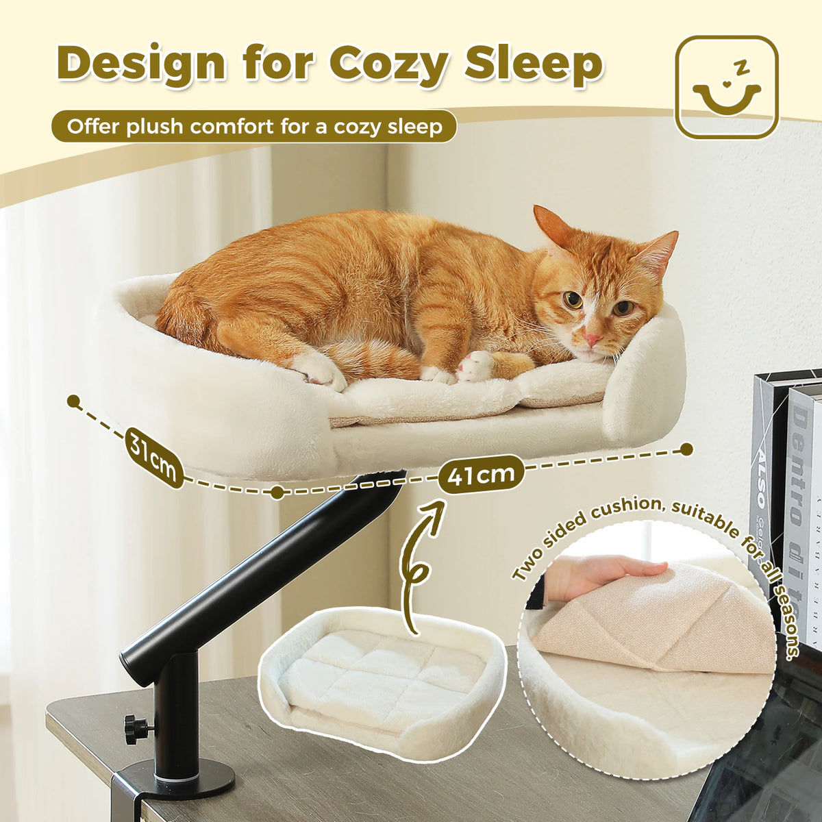 PAWZ Road Cat Desk Bed With 360 Rotatable Stand For Indoor Cats