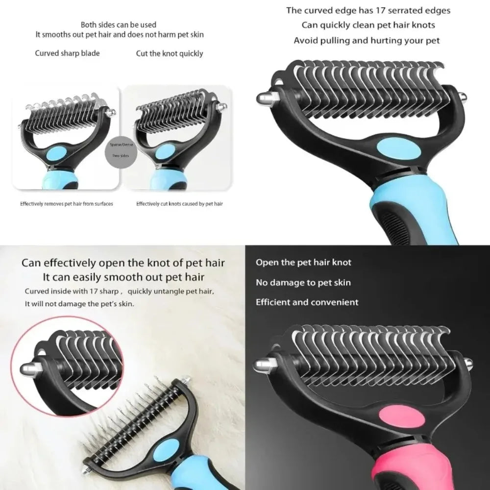 Double Sided Stainless Steel Pet Grooming Brush Dogs and Cats