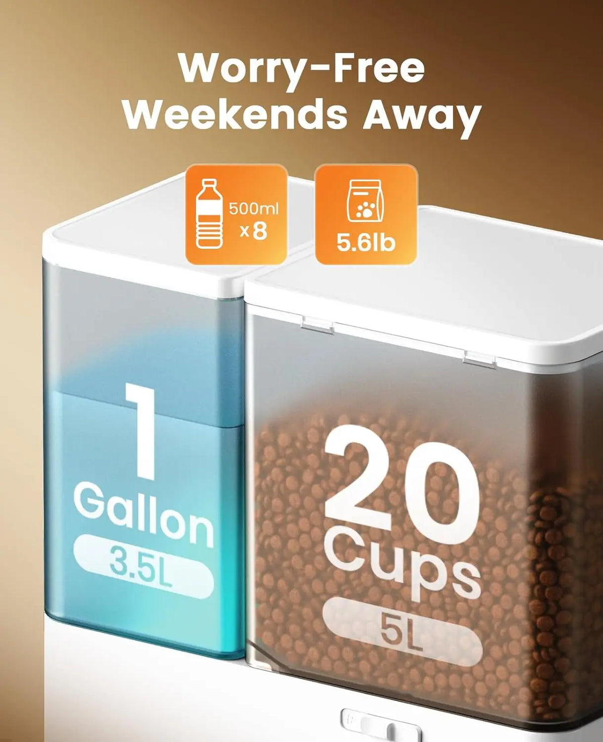2-In-1 Automatic Cat Feeder And Water Dispenser Timed For Dry Food