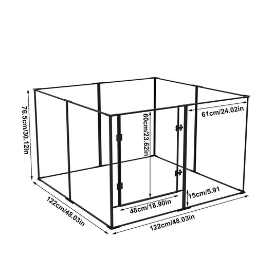 BINGOPAW 8 Panels Acrylic Dog Playpen Indoor Exercise Fence