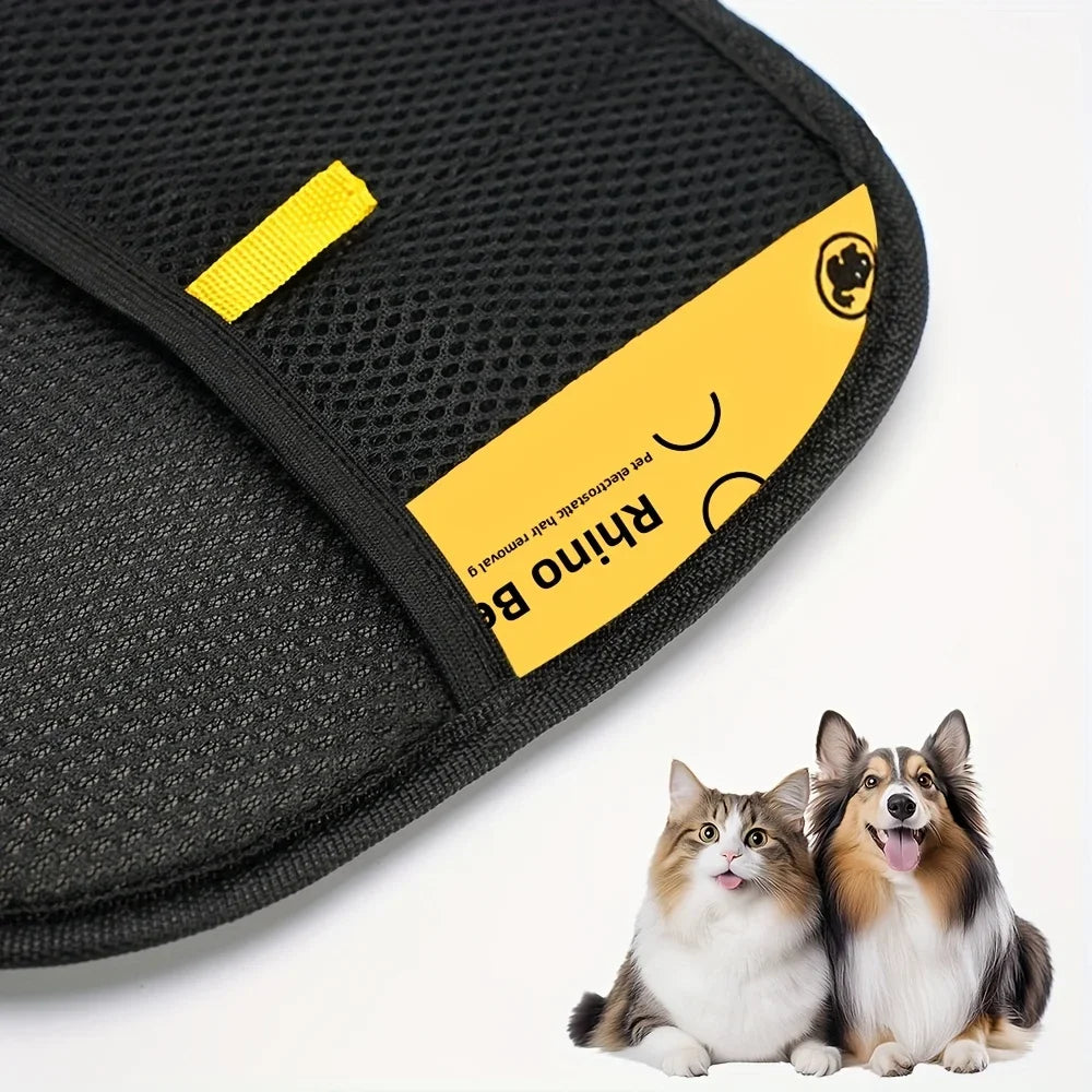 Reusable Pet Grooming Gloves for Static Hair Removal and Shedding