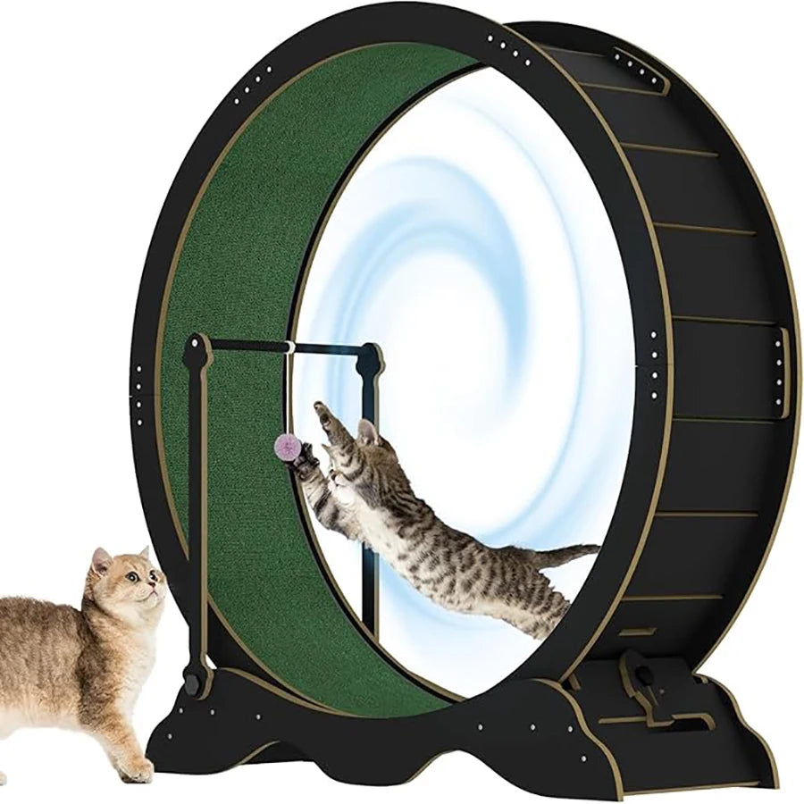 Cat Exercise Wheel With Detachable Carpeted Runway For Pet Fitness