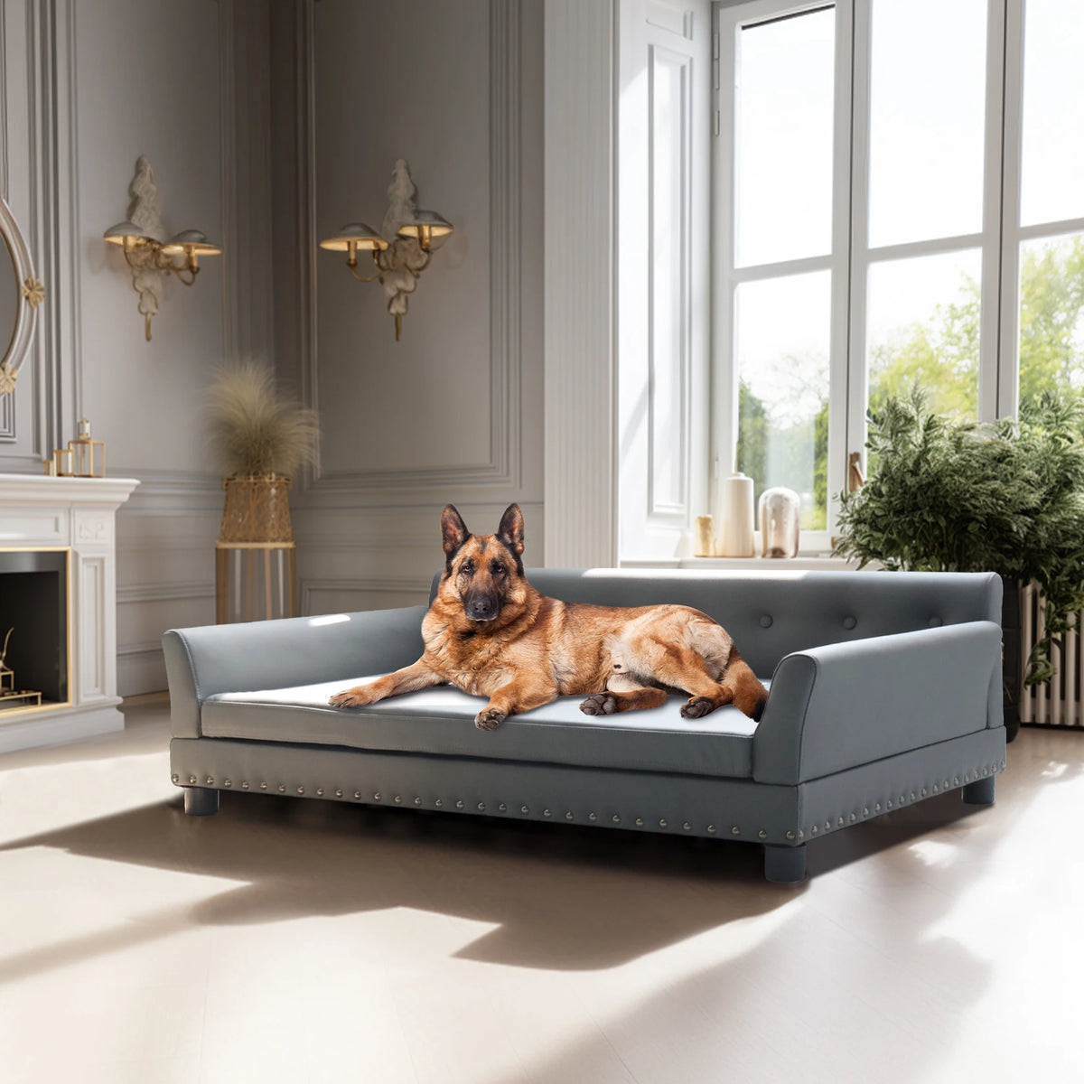 BINGOPAW Elevated Rectangle Dog Bed With Durable Modern Sofa Design