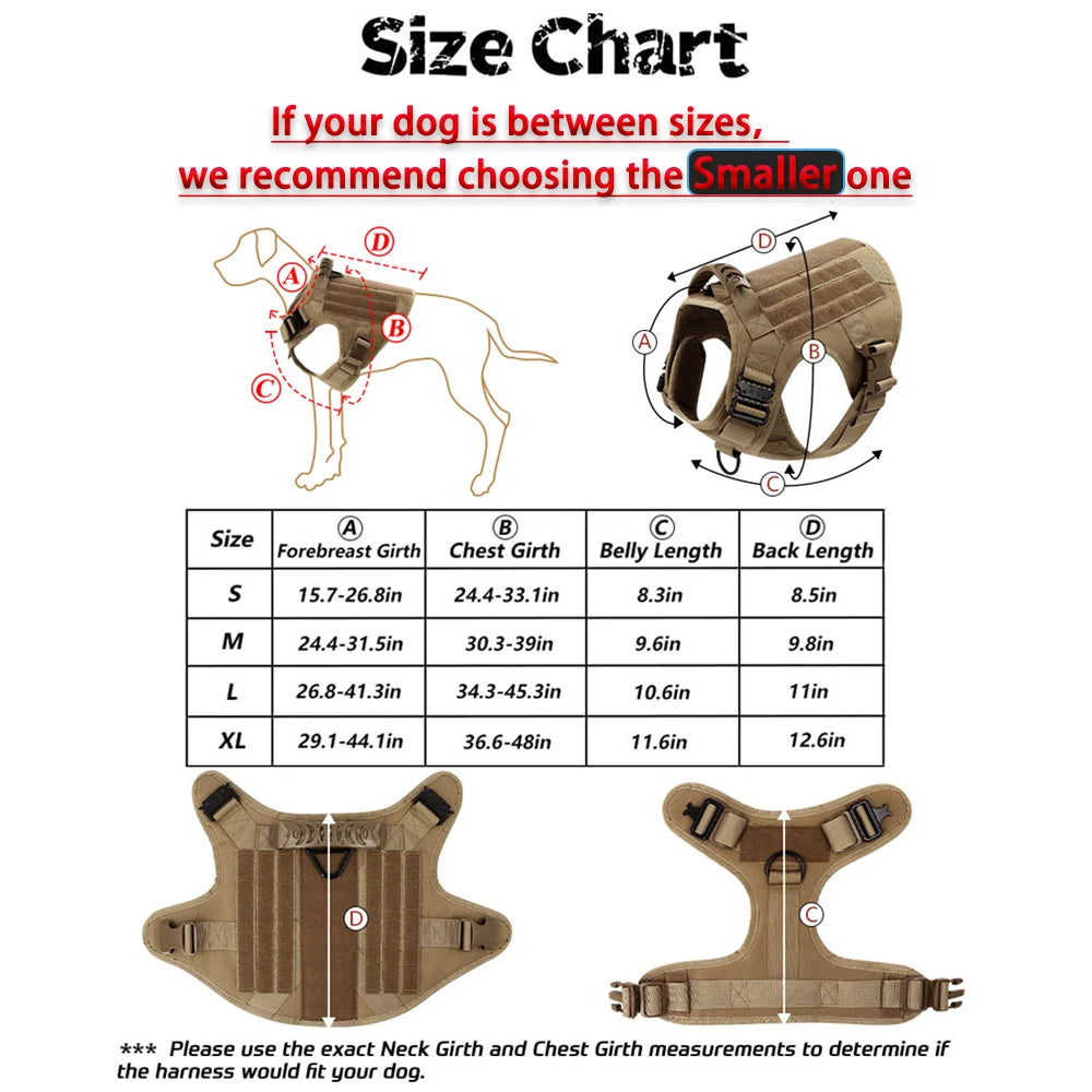 Large Dog Harness And Leash Set For German Shepherd Malinois Training