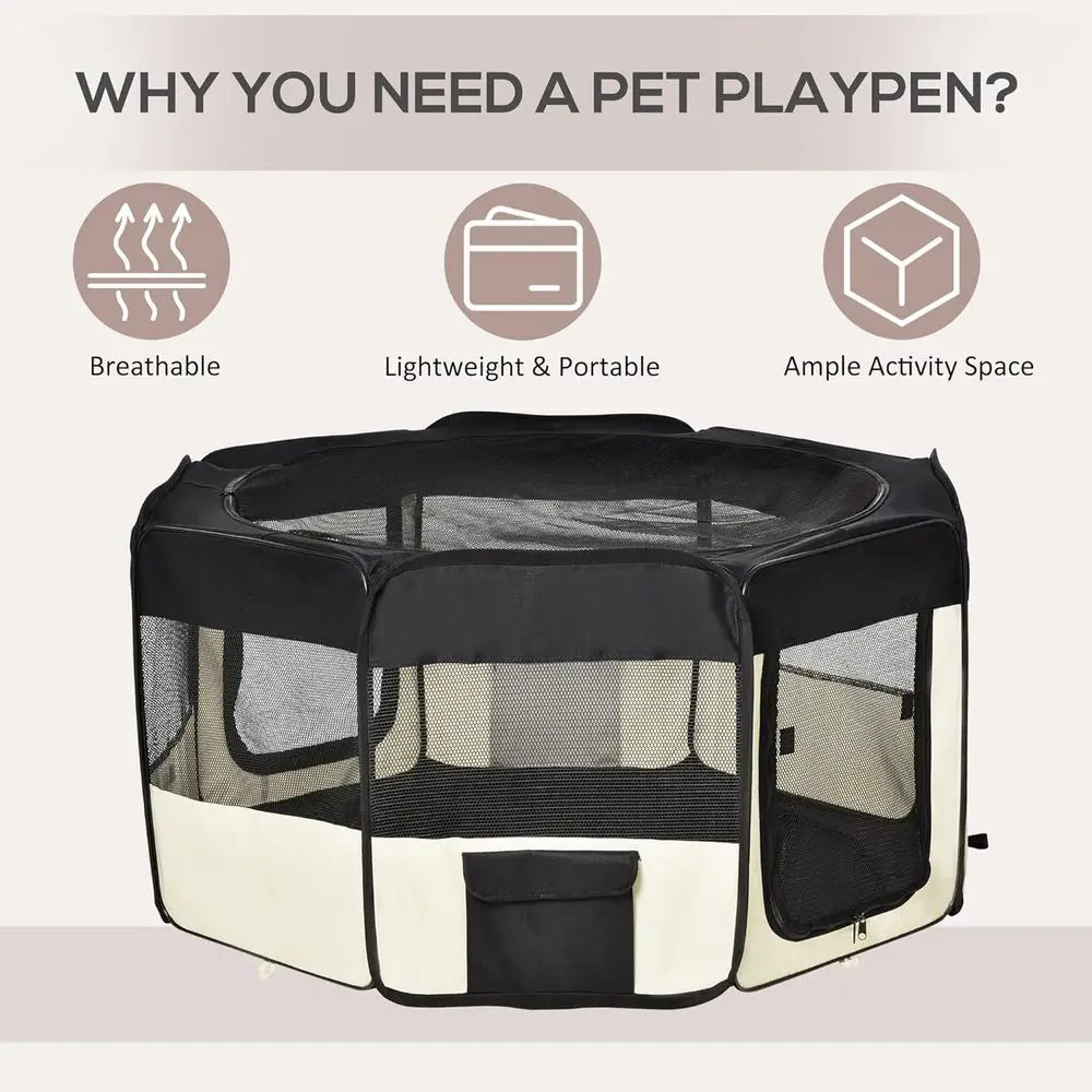 Portable Folding Pet Playpen With Carry Bag For Pets