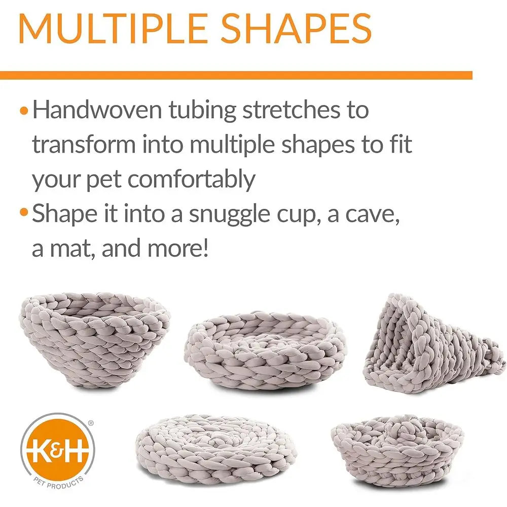 Handwoven Knitted Round Polyester Pet Bed For Cats
