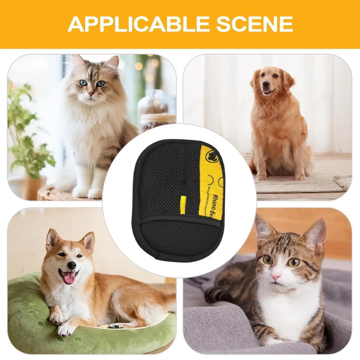 Pet Hair Remover Grooming Mitt for Dogs Cats and Rabbits