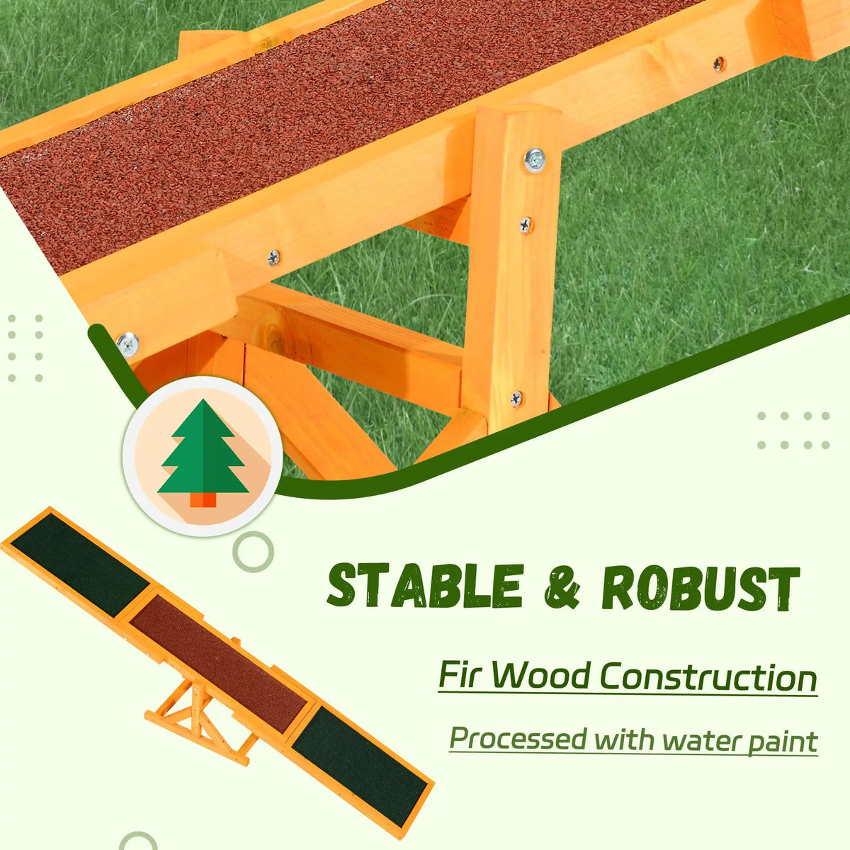 Professional Wooden Dog Agility Seesaw For Outdoor Training