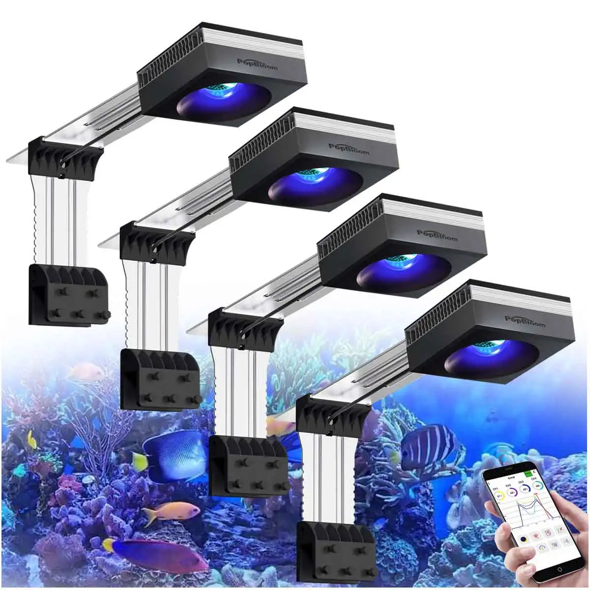 PopBloom RL90 Full Spectrum WiFi Reef Aquarium LED Light