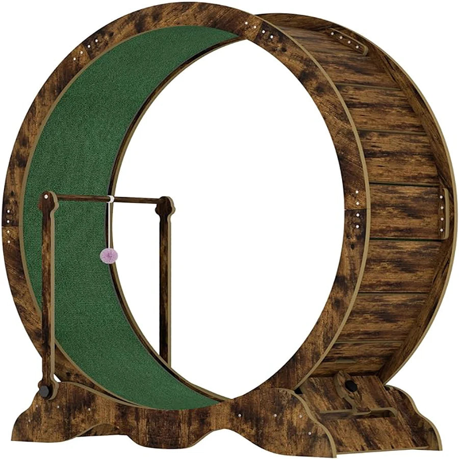 Cat Exercise Wheel With Detachable Carpeted Runway For Pet Fitness