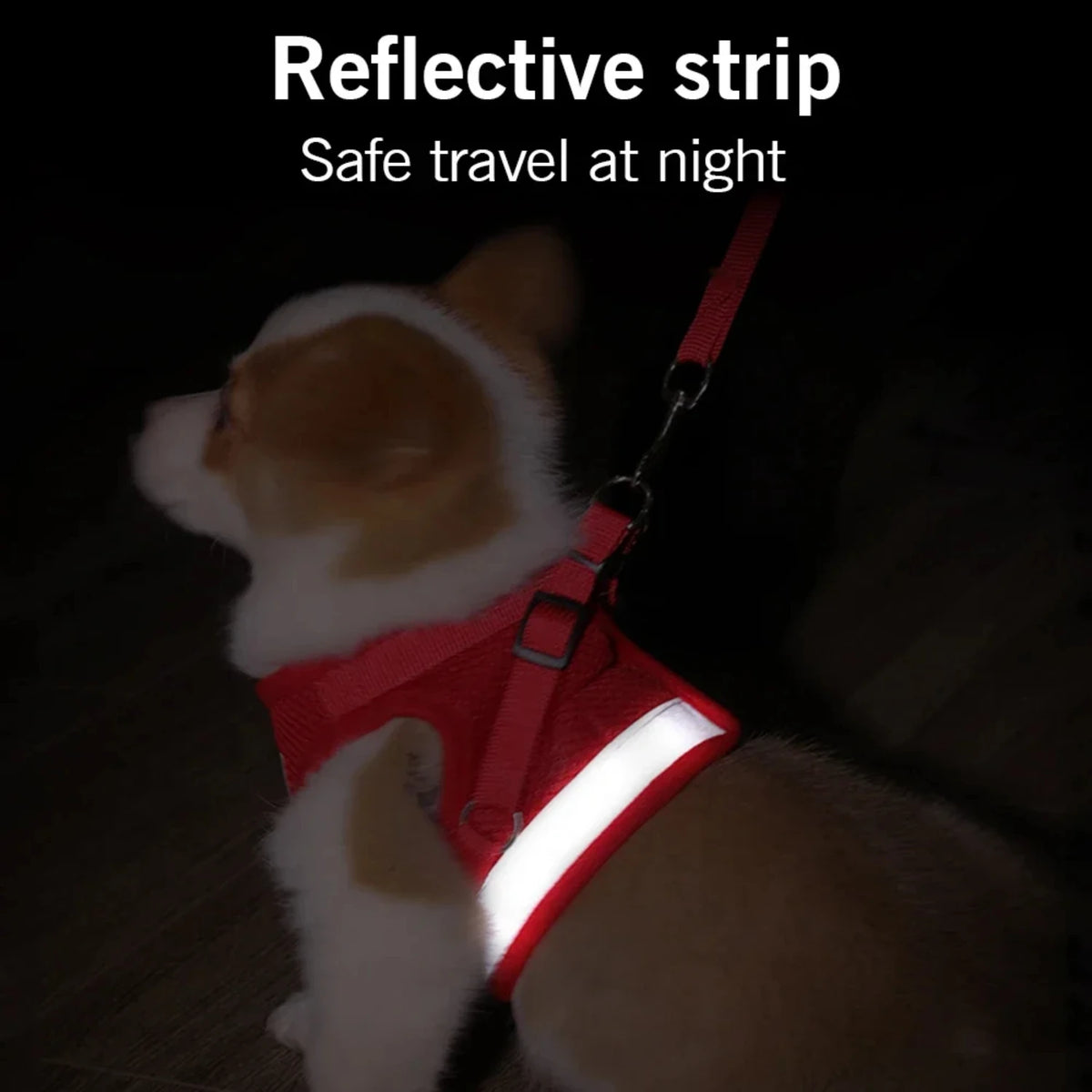 Reflective Safety Dog Cat Harness Vest With Adjustable Leash