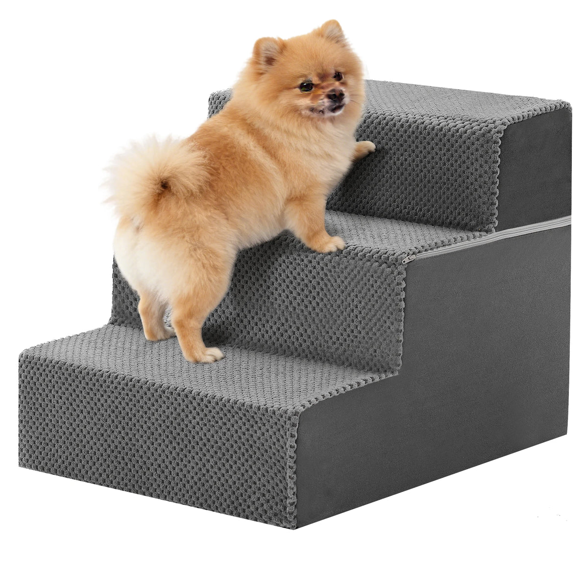Curved Foam Dog Stairs Ramp With Non Slip Climbing Steps
